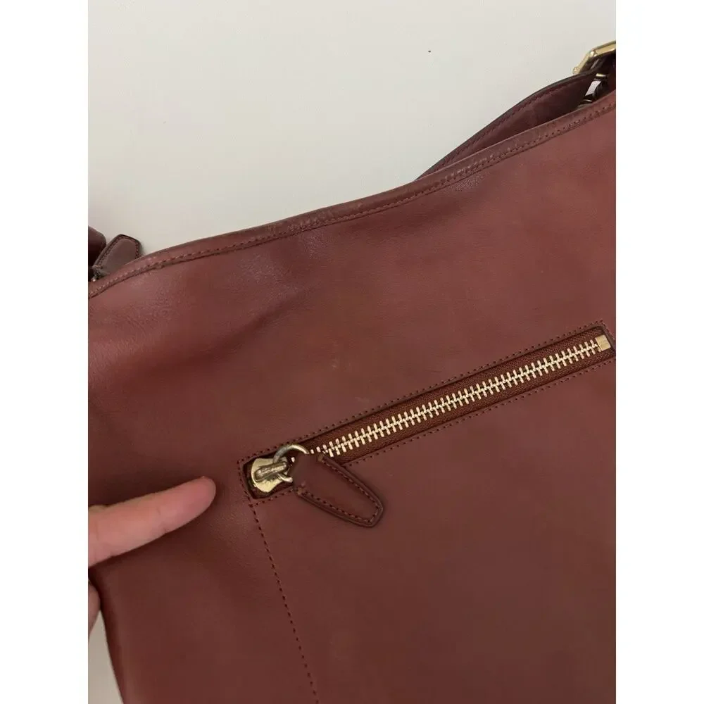 Coach Legacy Duffle Leather Shoulder Hobo Bag Brown Cognac Brass 19889 Large